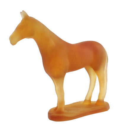 Daum France Amber Crystal Chinese Zodiac Horse Figurine Signed w/ Box 05561
