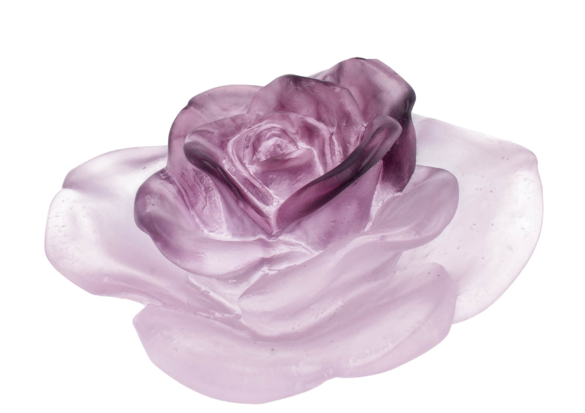 Daum France Rose Passion Pink Crystal Flower Sculpture New In Box 05290-5