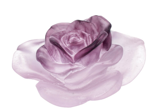 Daum France Rose Passion Pink Crystal Flower Sculpture New In Box 05290-5