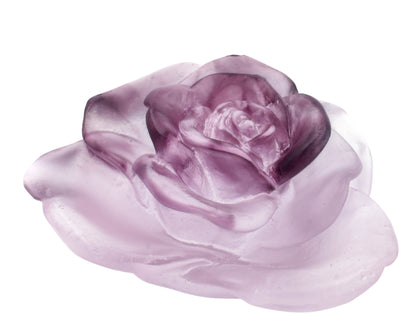 Daum France Rose Passion Pink Crystal Flower Sculpture New In Box 05290-5