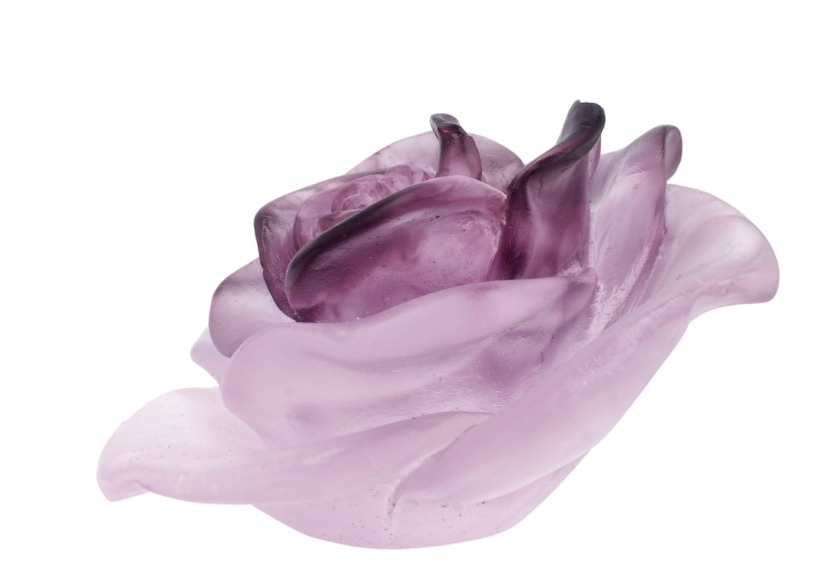 Daum France Rose Passion Pink Crystal Flower Sculpture New In Box 05290-5