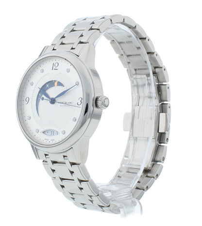 Montblanc Boheme 34mm Auto Silver Diamond Dial Moonphase Ladies Watch 114731