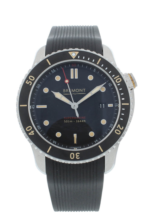 Bremont Supermarine S501 43mm Automatic Rubber Strap Men's Watch S501-BK-R-S