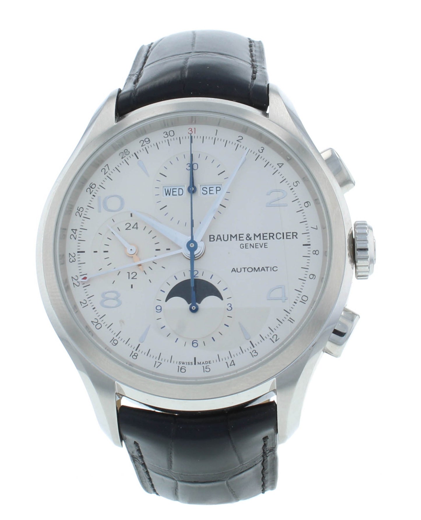 Baume & Mercier Clifton 43mm Triple Date Moonphase Auto Ladies Watch M0A10278