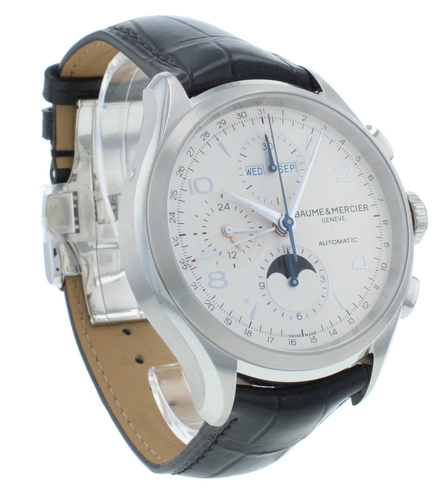 Baume & Mercier Clifton 43mm Triple Date Moonphase Auto Ladies Watch M0A10278