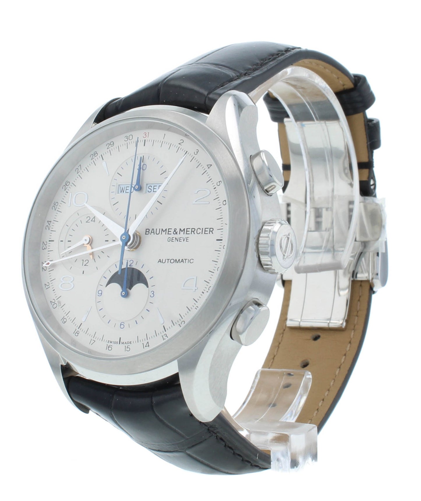 Baume & Mercier Clifton 43mm Triple Date Moonphase Auto Ladies Watch M0A10278