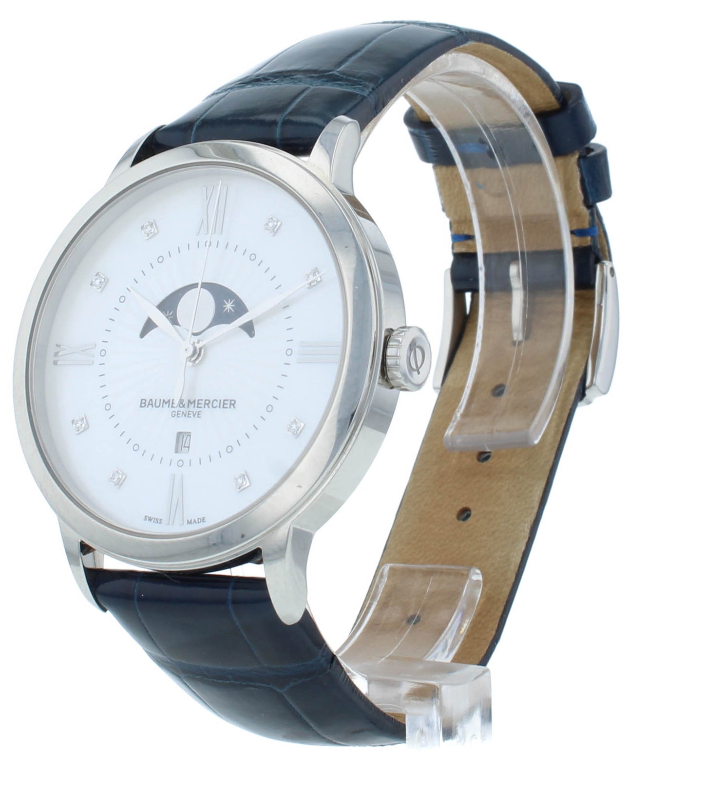 Baume & Mercier Classima 36mm Moonphase Silver Dial Quartz Ladies Watch M0A10226