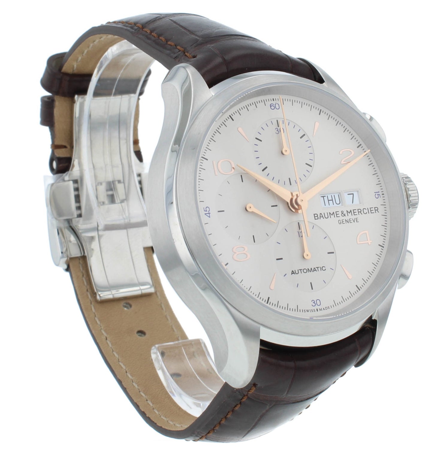 Baume & Mercier Clifton 43mm Chrono Silver Dial Automatic Men's Watch M0A10129