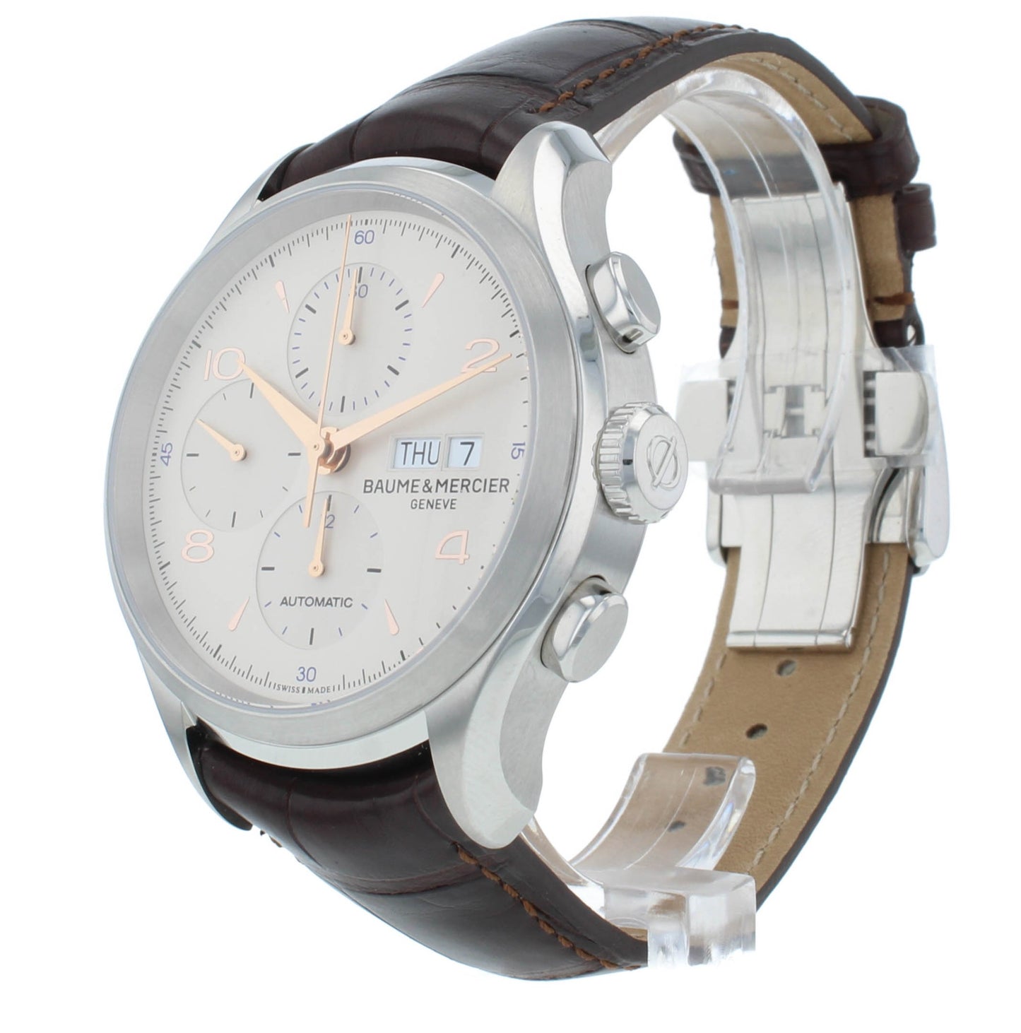 Baume & Mercier Clifton 43mm Chrono Silver Dial Automatic Men's Watch M0A10129