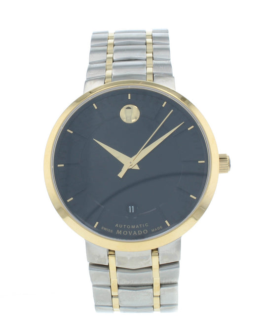 Movado 1881 39.5mm Automatic Black Dial Two-Tone Men's Watch 606916