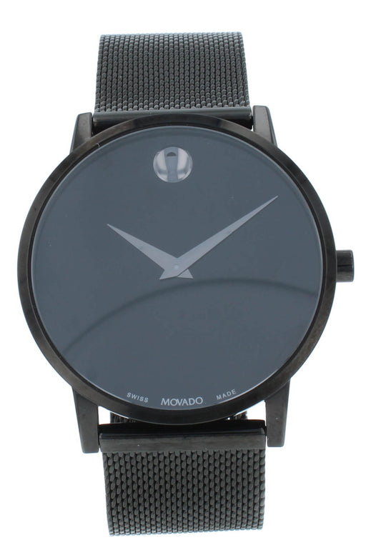 Movado Museum Classic 40mm Black Dial Stainless Steel Quartz Men's Watch 607395