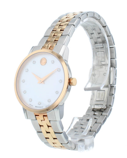 Movado Museum Classic 28mm White MOP Dial Two-Tone Quartz Ladies Watch 607209