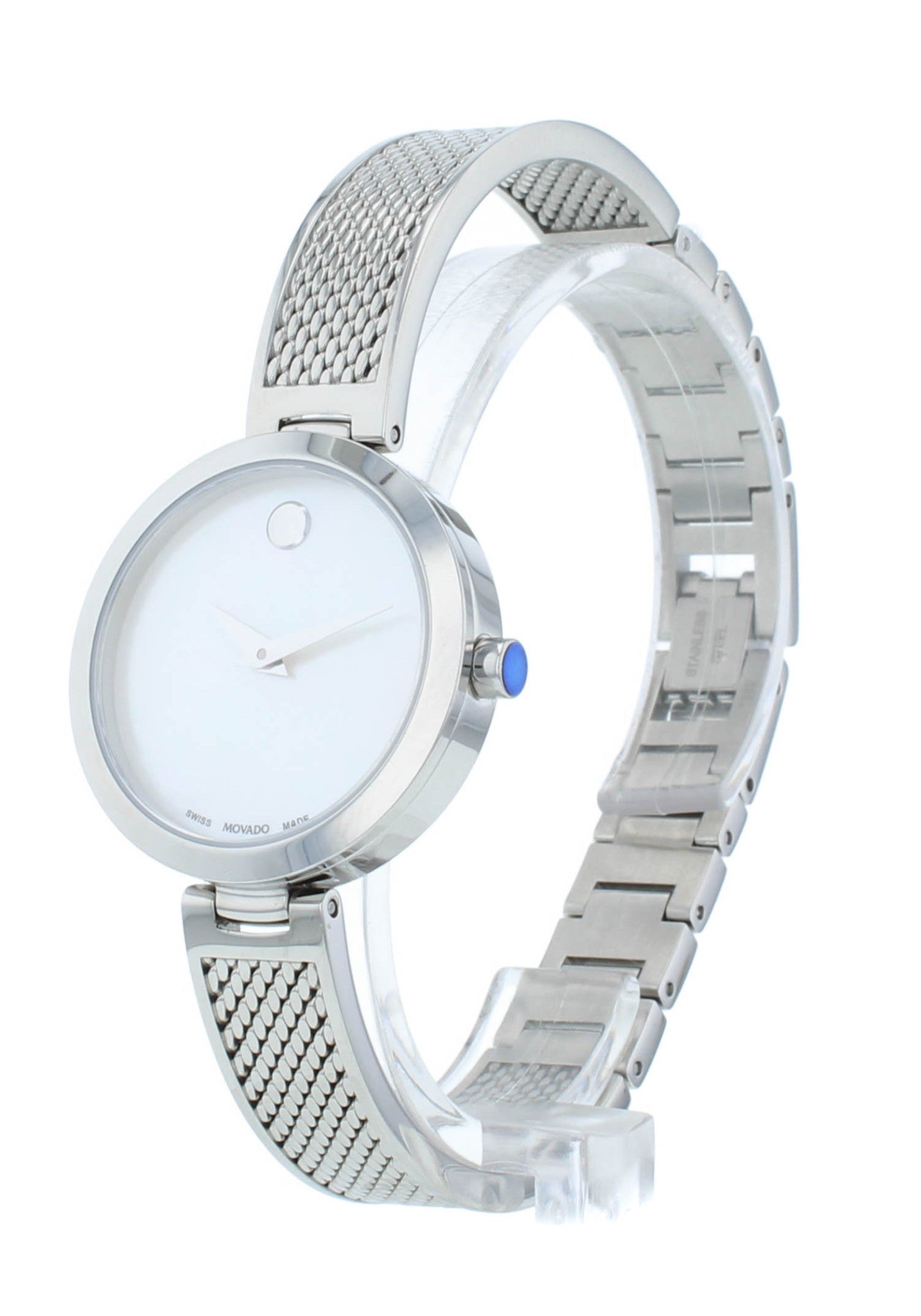 Movado Amika 27mm Quartz White MOP Dial Stainless Steel Ladies Watch 607361