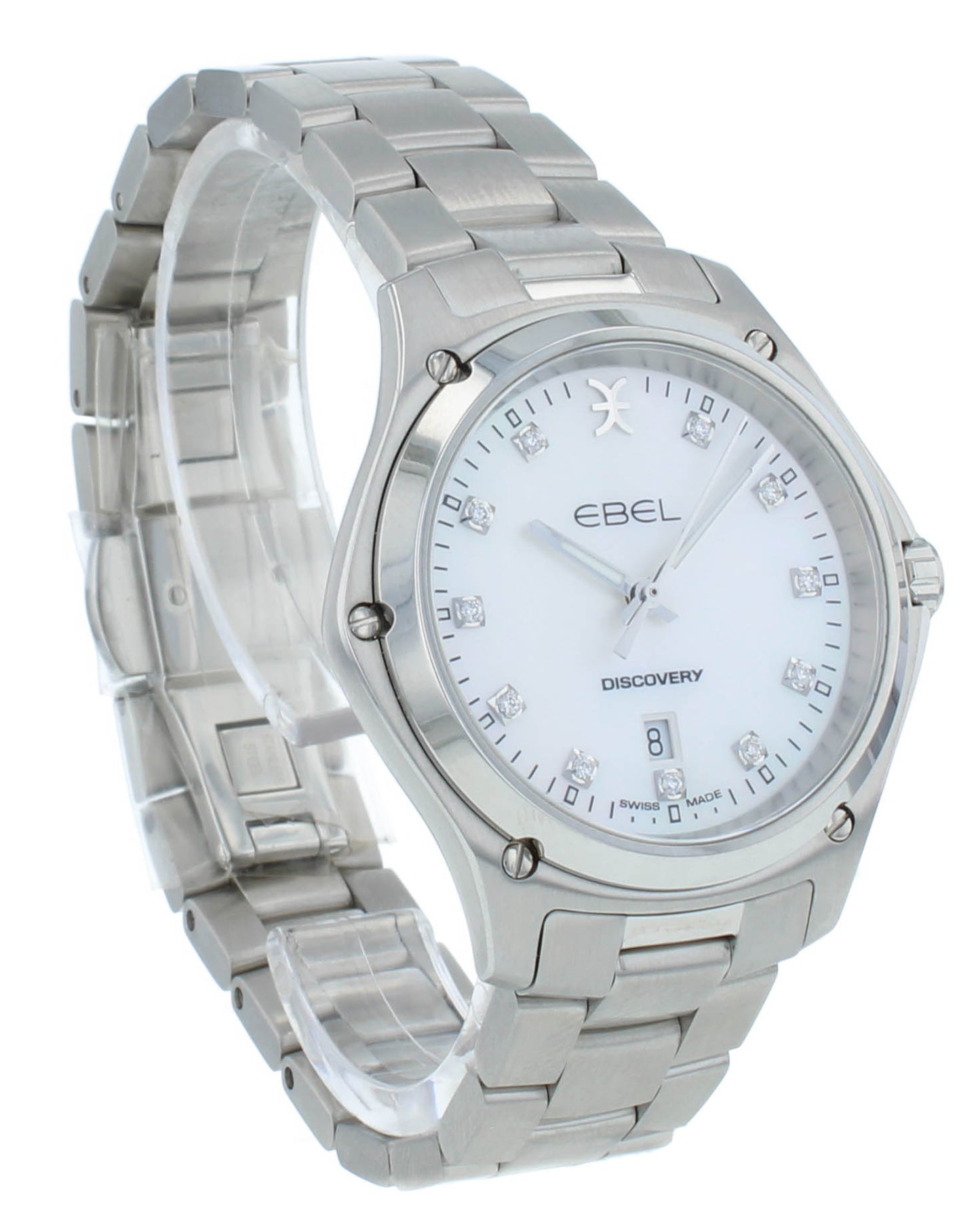 Ebel Discovery White MOP Diamond  Dial 33mm Quartz Ladies Watch 1216394