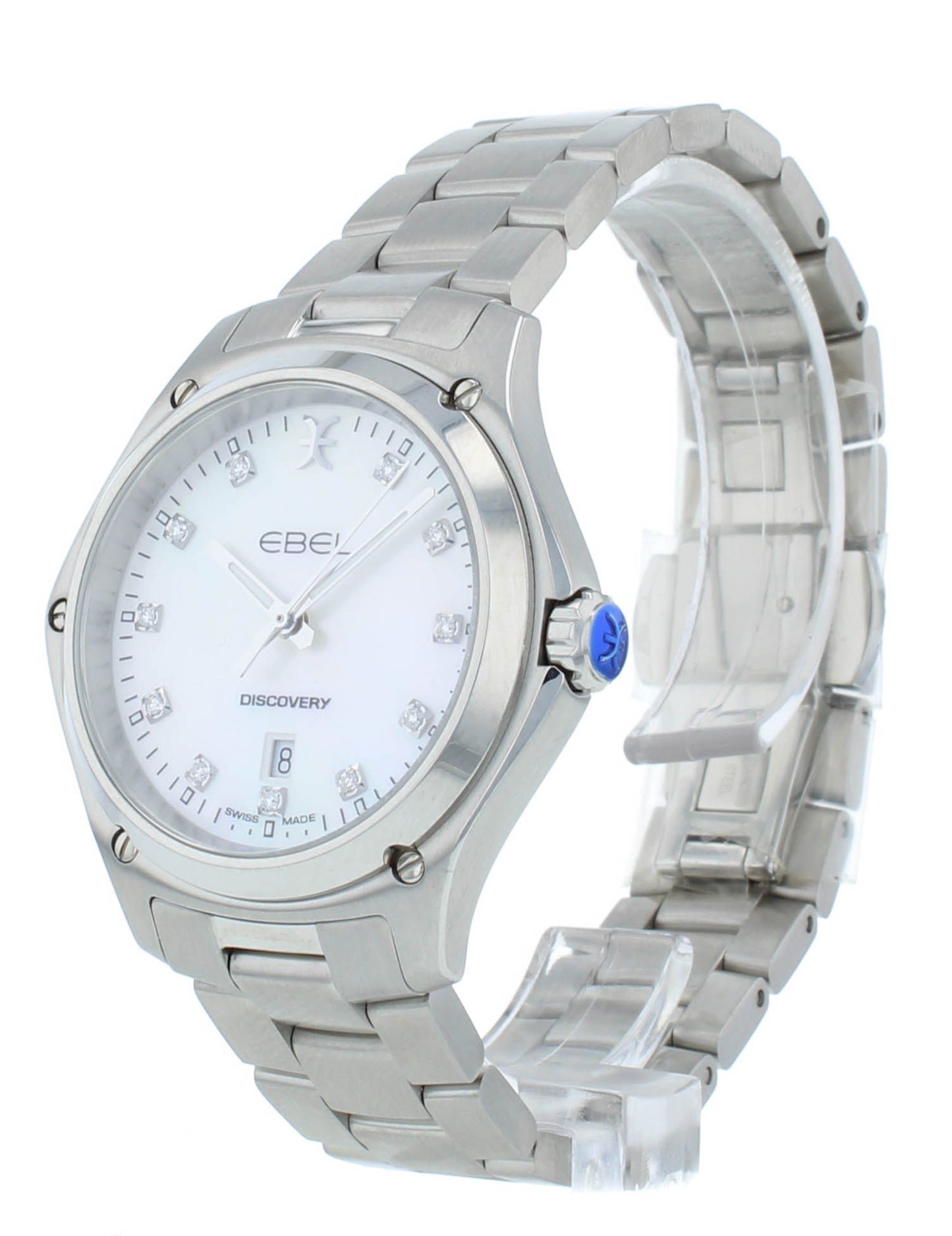 Ebel Discovery White MOP Diamond  Dial 33mm Quartz Ladies Watch 1216394