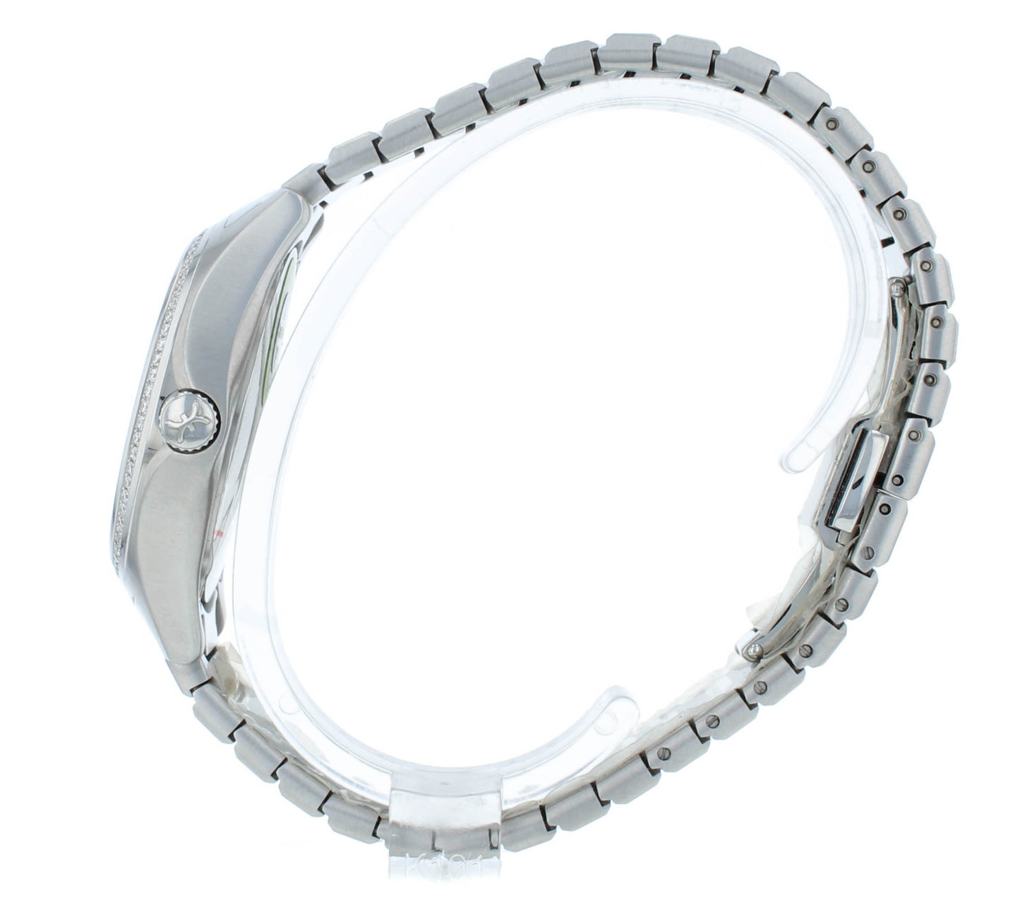 Ebel Wave 35mm Quartz Gray Dial Diamond Bezel Ladies Watch 1216304