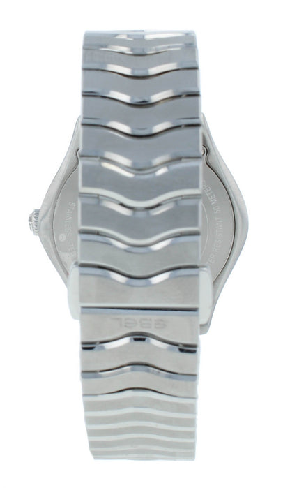Ebel Wave 35mm Quartz Gray Dial Diamond Bezel Ladies Watch 1216304
