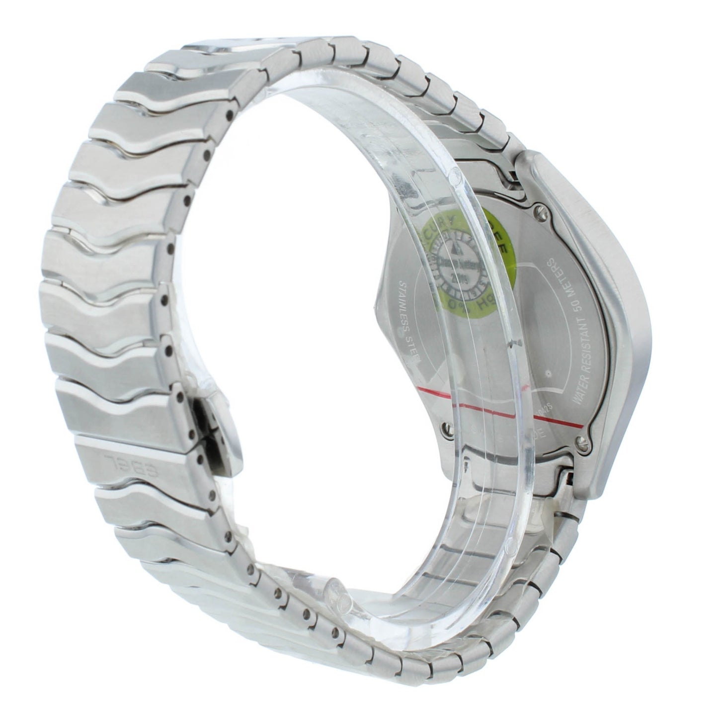 Ebel Wave 35mm Quartz Gray Dial Diamond Bezel Ladies Watch 1216304