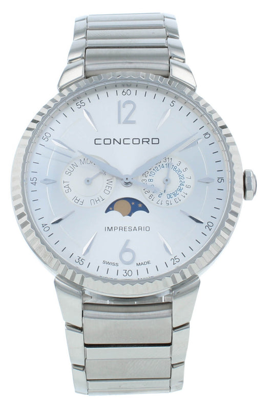 Concord Impresario Quartz Moonphase Triple Date 40mm Men's Watch 320440