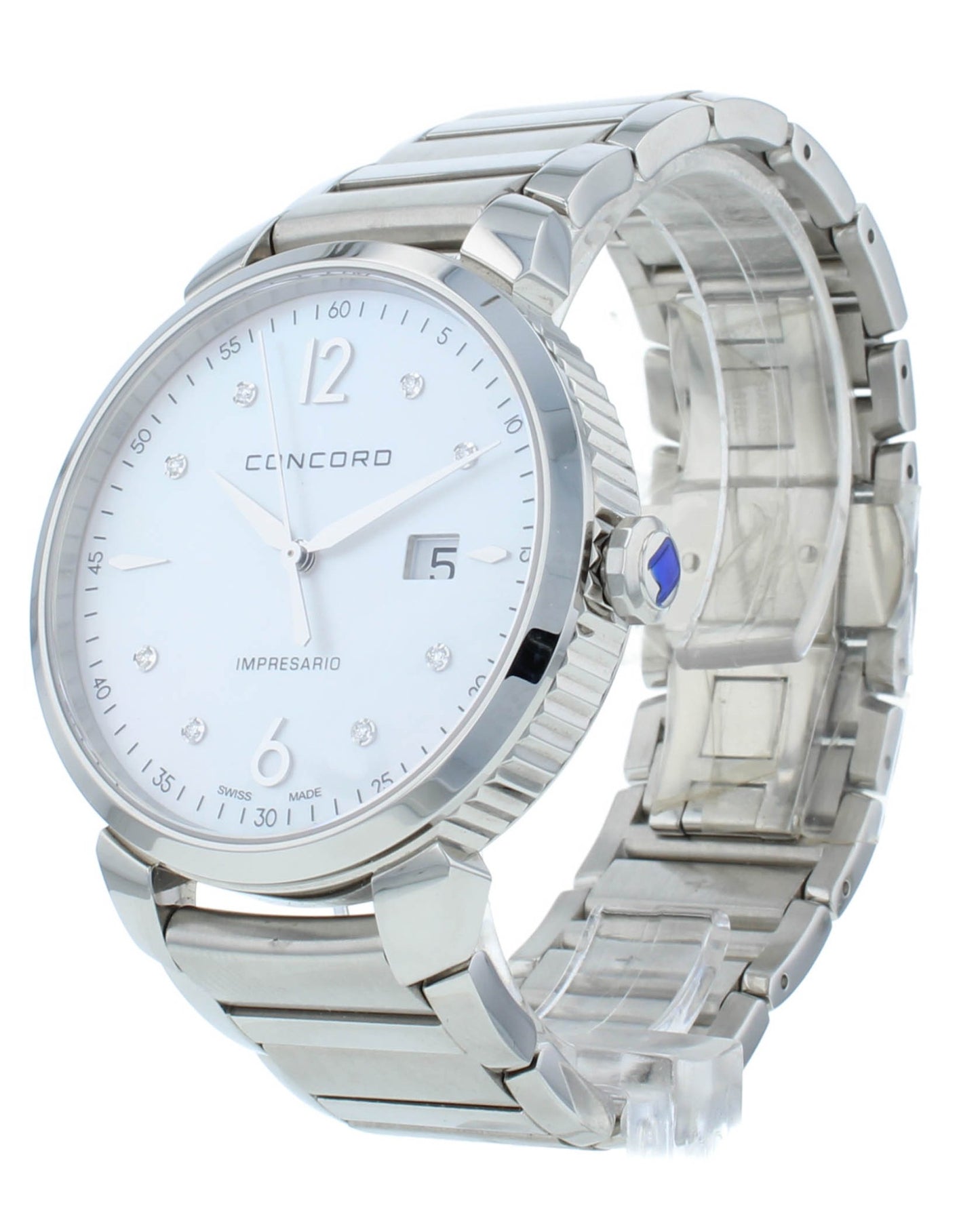 Concord Impresario Quartz White MOP Diamond Dial 41mm Men's Watch 320337