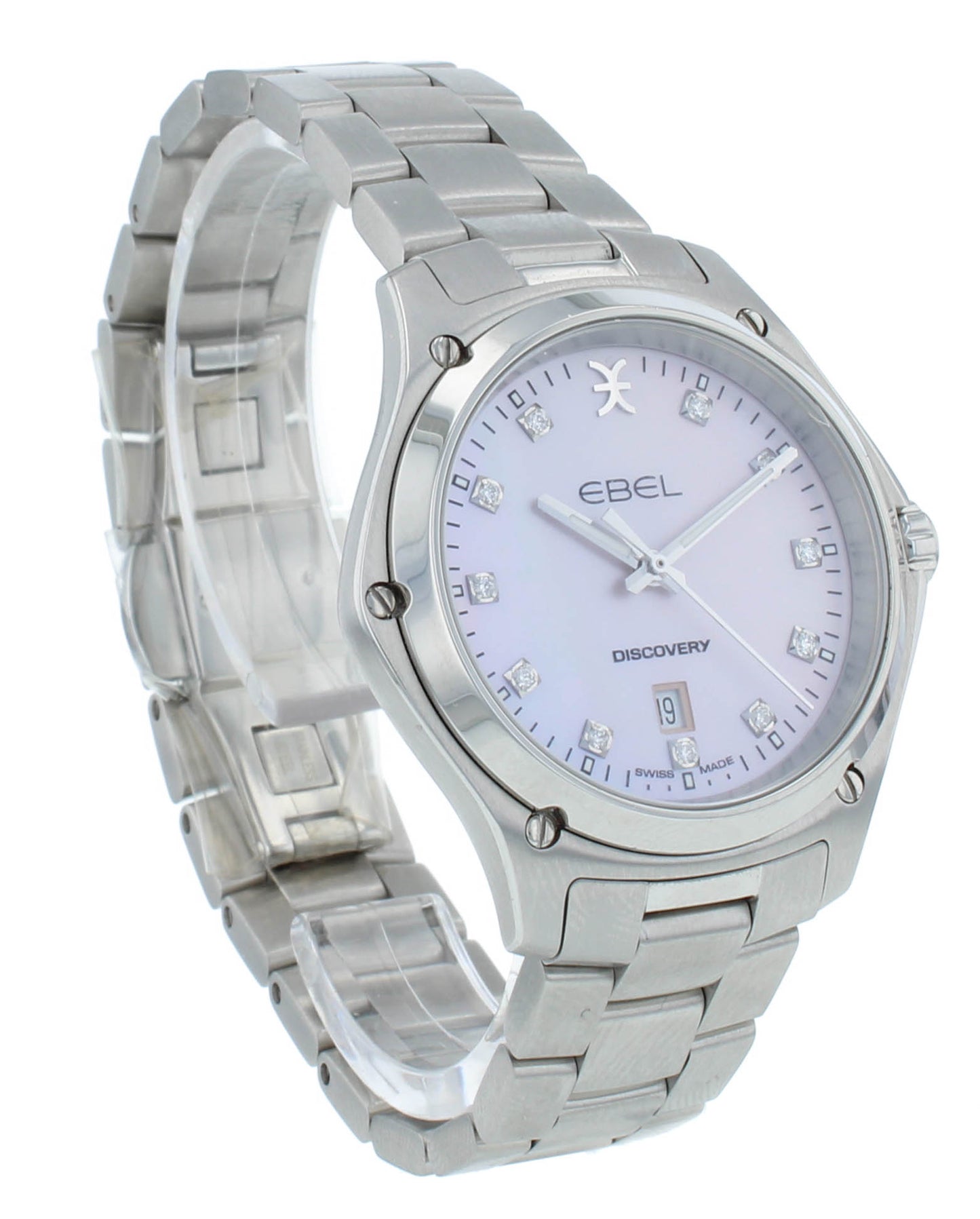Ebel Discover Pink Dial Stainless Steel 33mm Quartz Ladies Watch 1216395