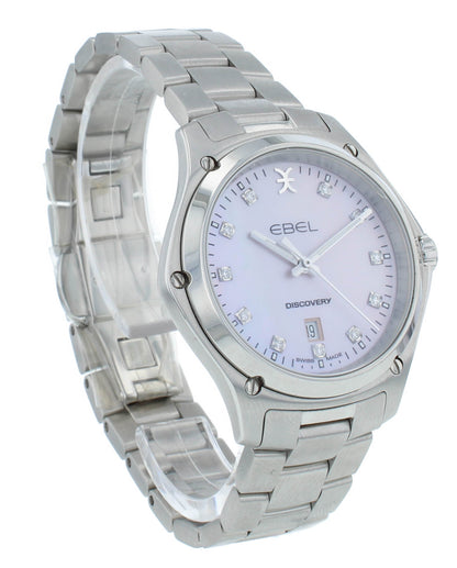 Ebel Discover Pink Dial Stainless Steel 33mm Quartz Ladies Watch 1216395