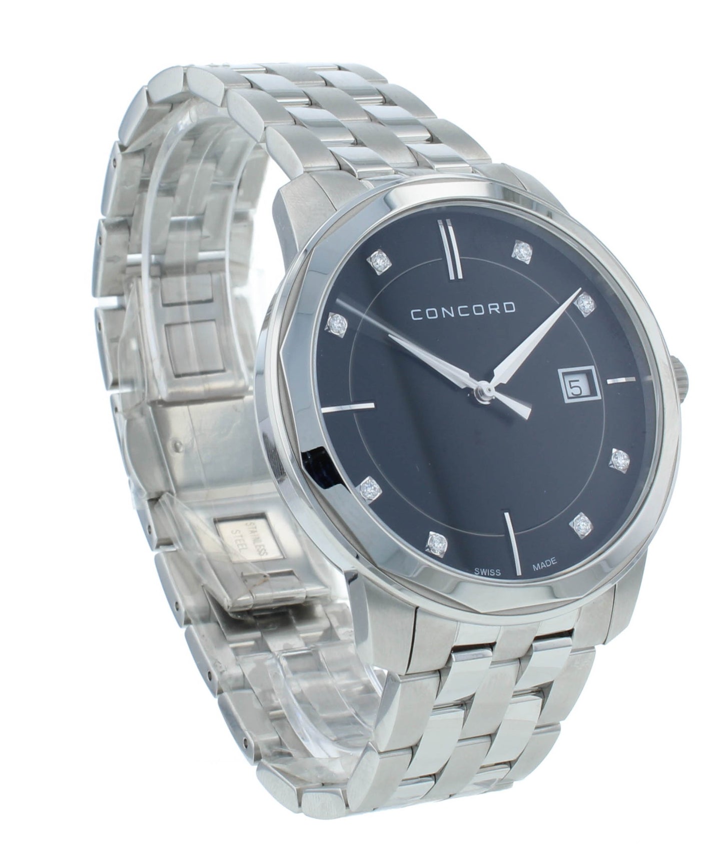 Concord Bennington 40mm Quartz Black Diamond Dial Men's Watch 320485
