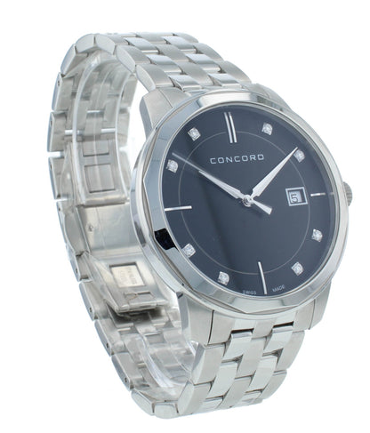 Concord Bennington 40mm Quartz Black Diamond Dial Men's Watch 320485