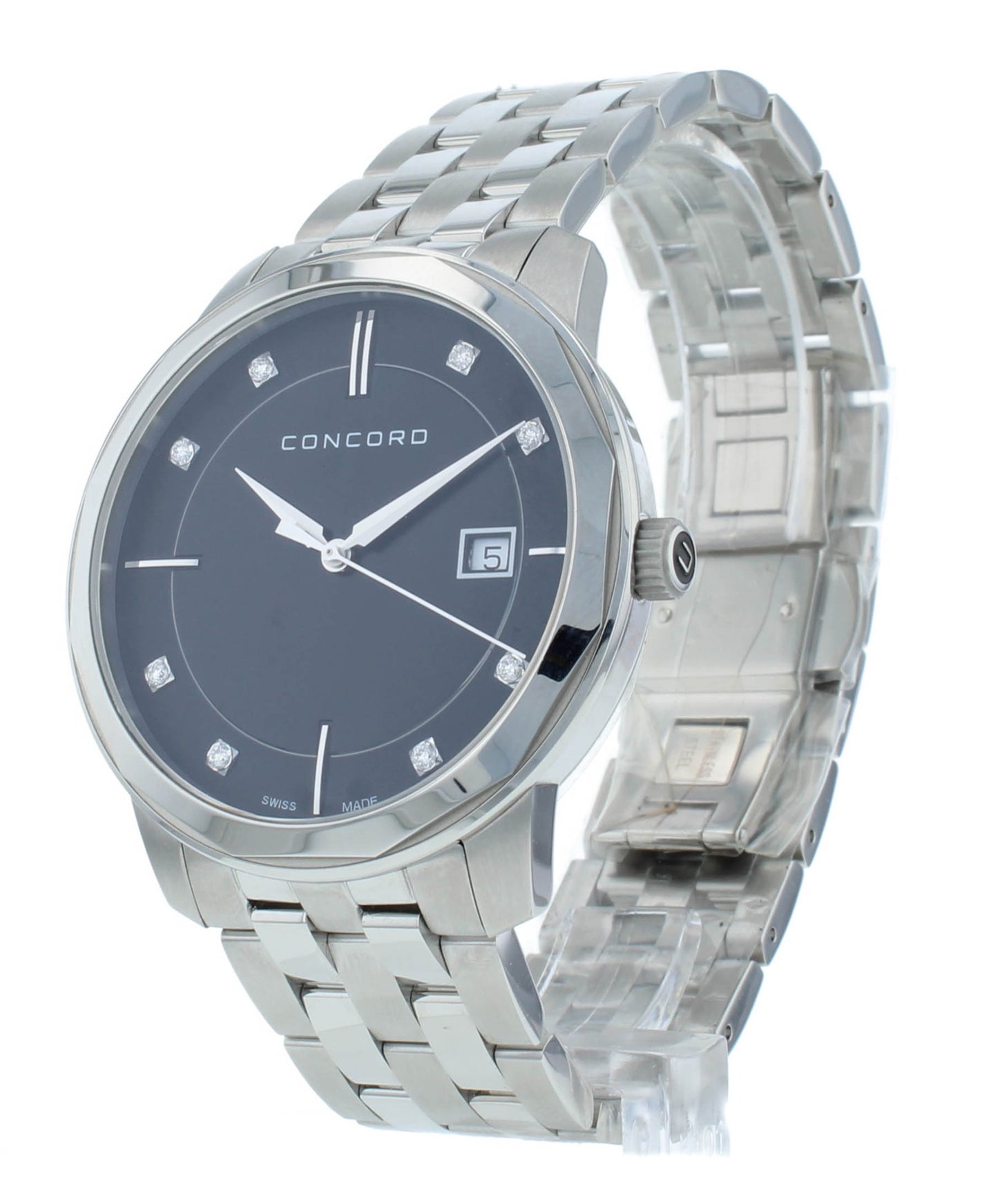 Concord Bennington 40mm Quartz Black Diamond Dial Men's Watch 320485