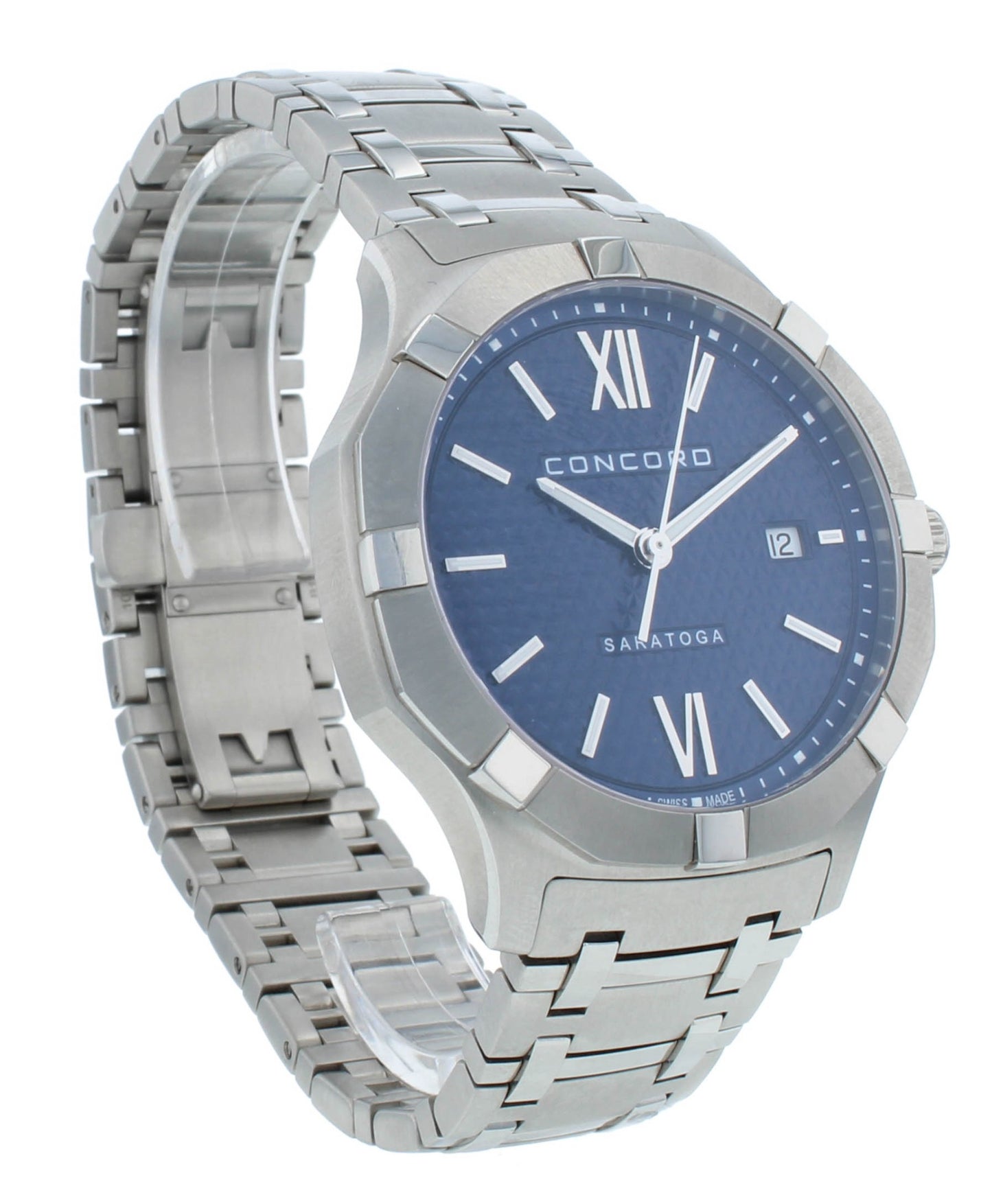 Concord Saratoga Quartz Stainless Steel Blue Dial 40mm Men's Watch 320419