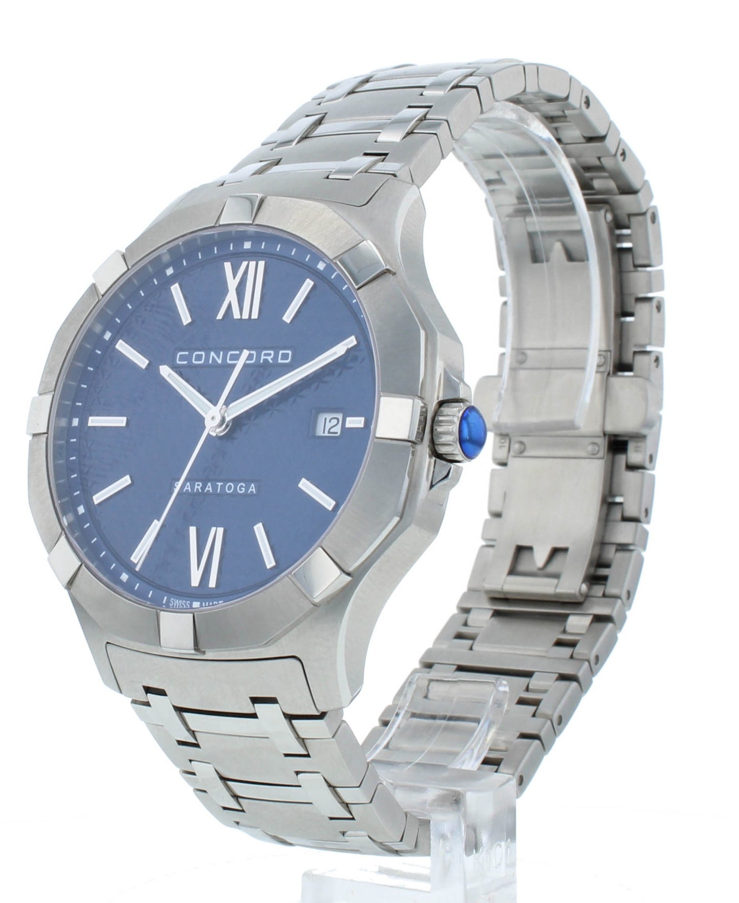 Concord Saratoga Quartz Stainless Steel Blue Dial 40mm Men's Watch 320419