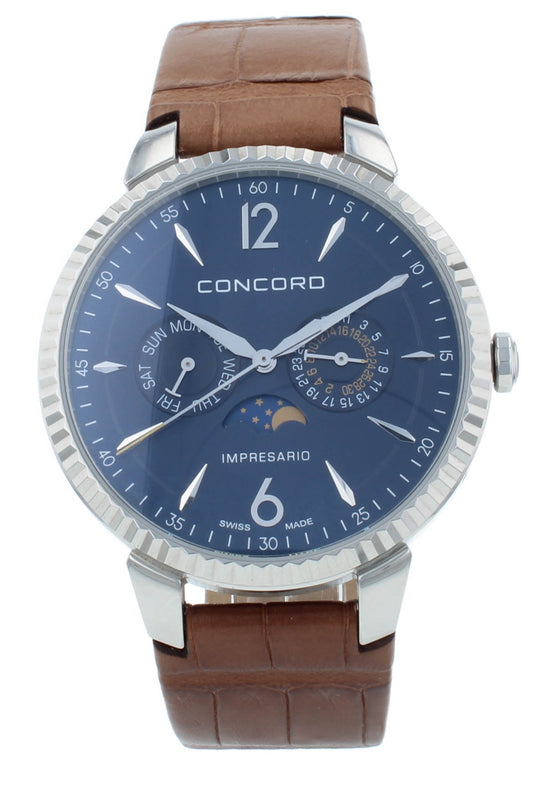 Concord Impresario 41mm Triple Date Moonphase Quartz  Men's Watch 320442