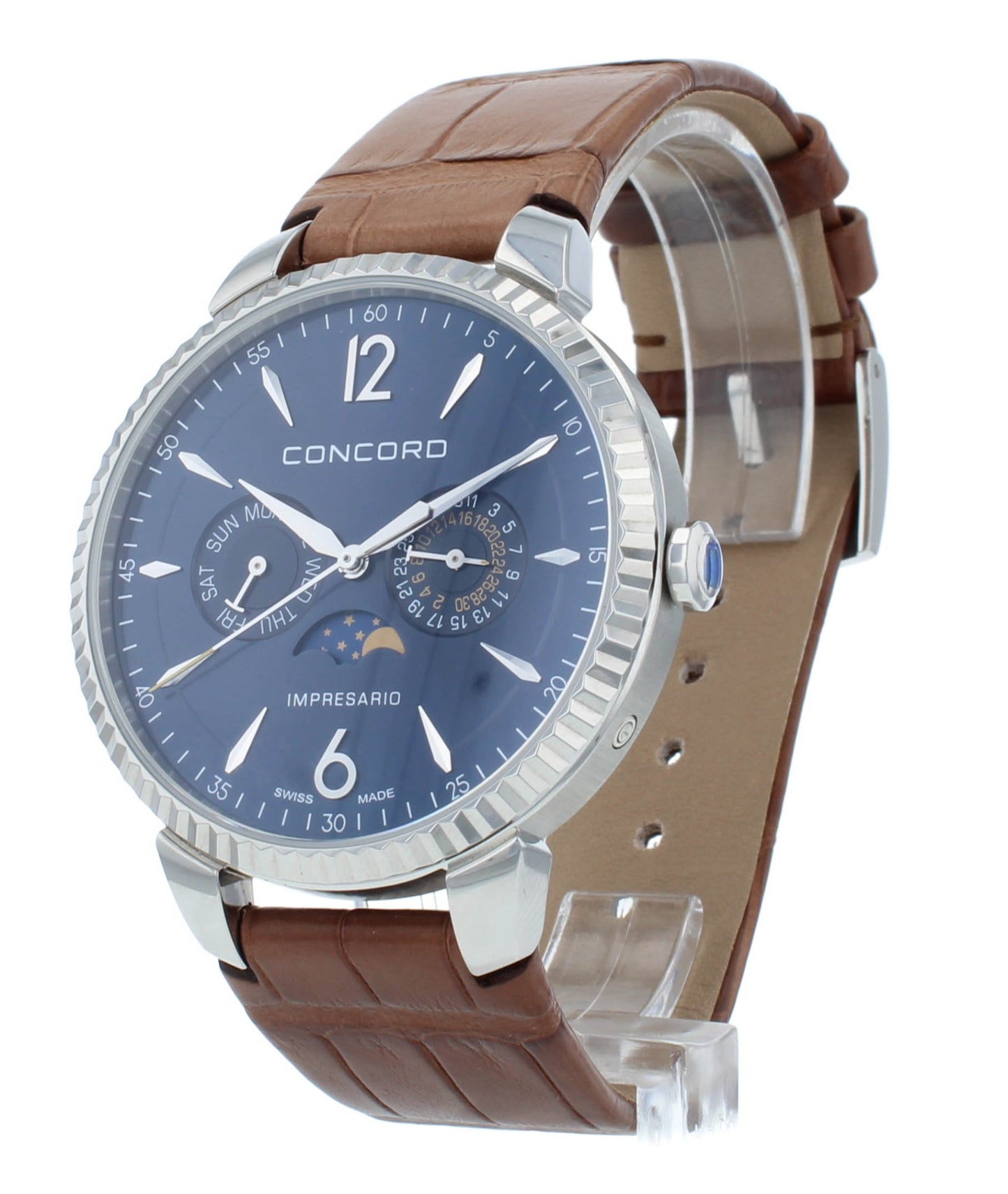 Concord Impresario 41mm Triple Date Moonphase Quartz  Men's Watch 320442