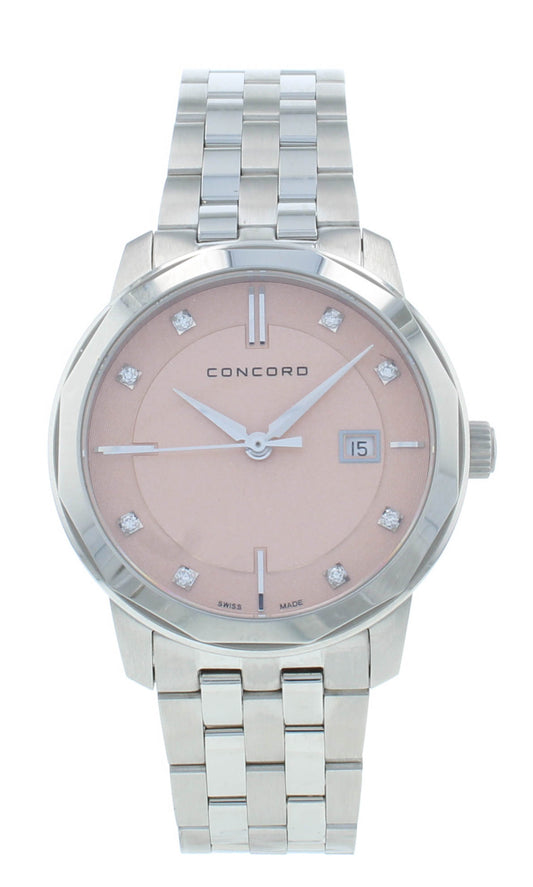 Concord Bennington 31mm Pink Diamond Dial Quartz Ladies Watch 320479