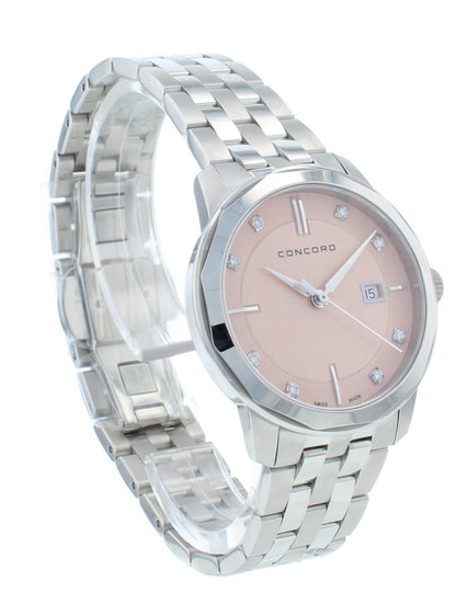 Concord Bennington 31mm Pink Diamond Dial Quartz Ladies Watch 320479