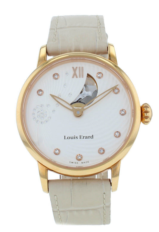 Louis Erard Emotion Auto 34mm White Diamond Dial Ladies Watch 64603PR31.BARC66
