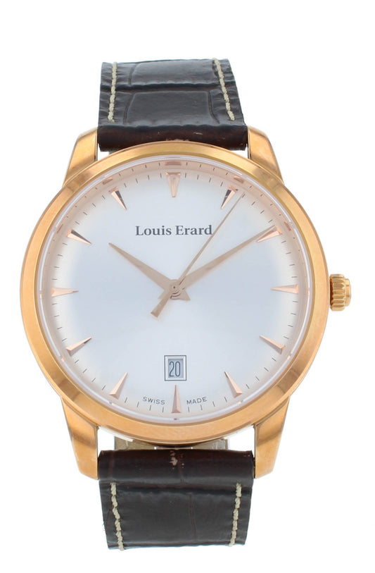 Louis Erard Heritage 40mm Quartz Silver Dial Men's Watch 15920PR31.BRP101