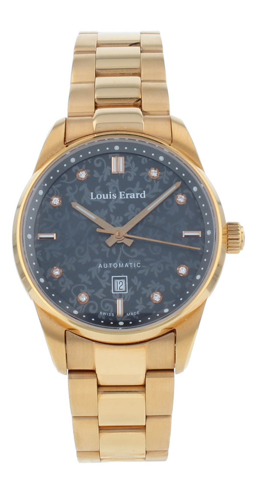 Louis Erard Heritage 29mm Auto Gray Diamond Dial Ladies Watch 20100PR83.BMA55