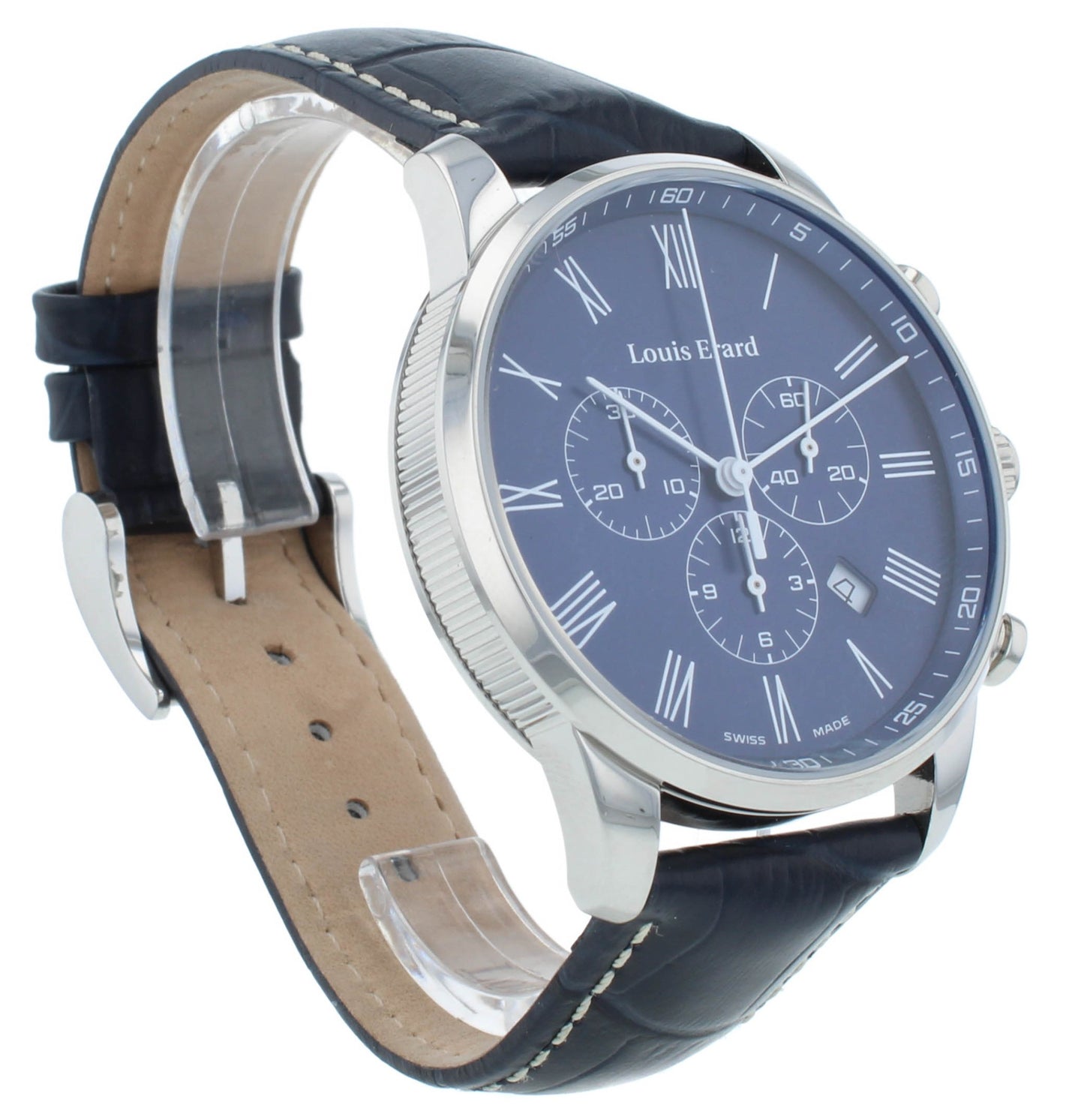 Louis Erard Heritage Chrono 42mm Quartz Blue Dial Men's Watch 18901AA25.BDC102