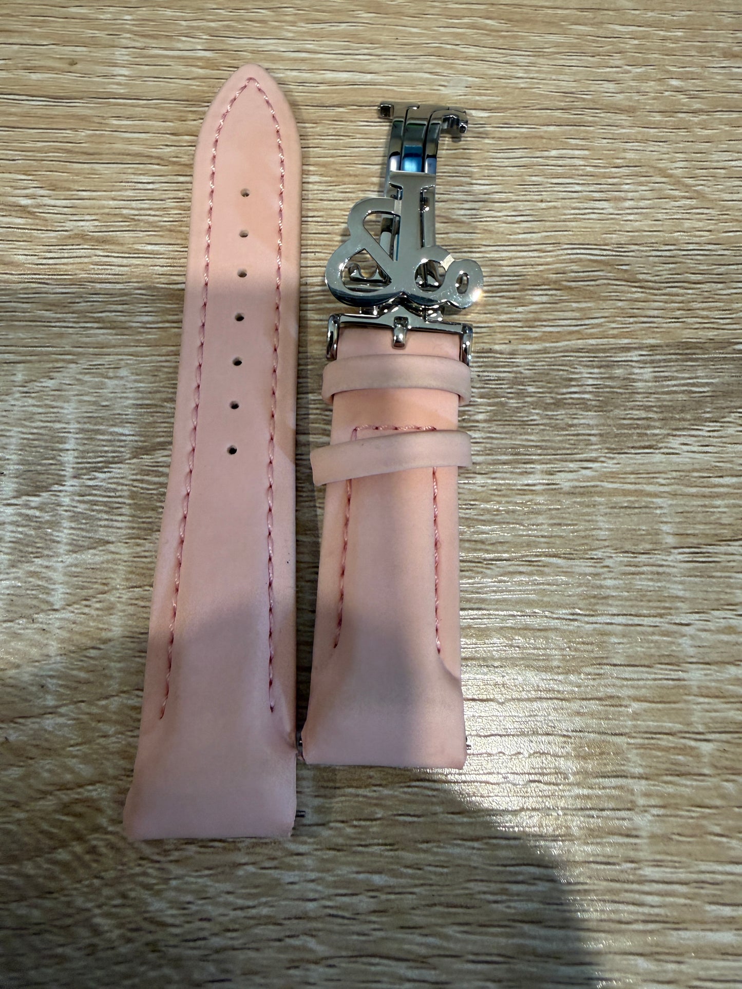 Unworn Original Jacob & Co. Polyurethane 22mm Pink Strap With Steel Buckle