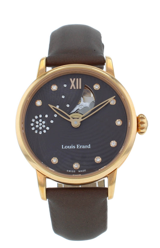 Louis Erard Emotion 34mm Auto Brown Diamond Dial Ladies Watch 64603PR36.BARS66