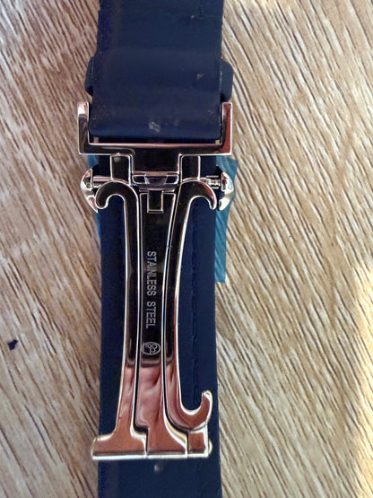 Pre-Owned Original Jacob & Co. Polyurethane 20mm Blue Strap With Steel Buckle