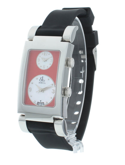 Jacob & Co. Angel Two-Time Zone Red MOP Dial Stainless Steel Quartz Watch