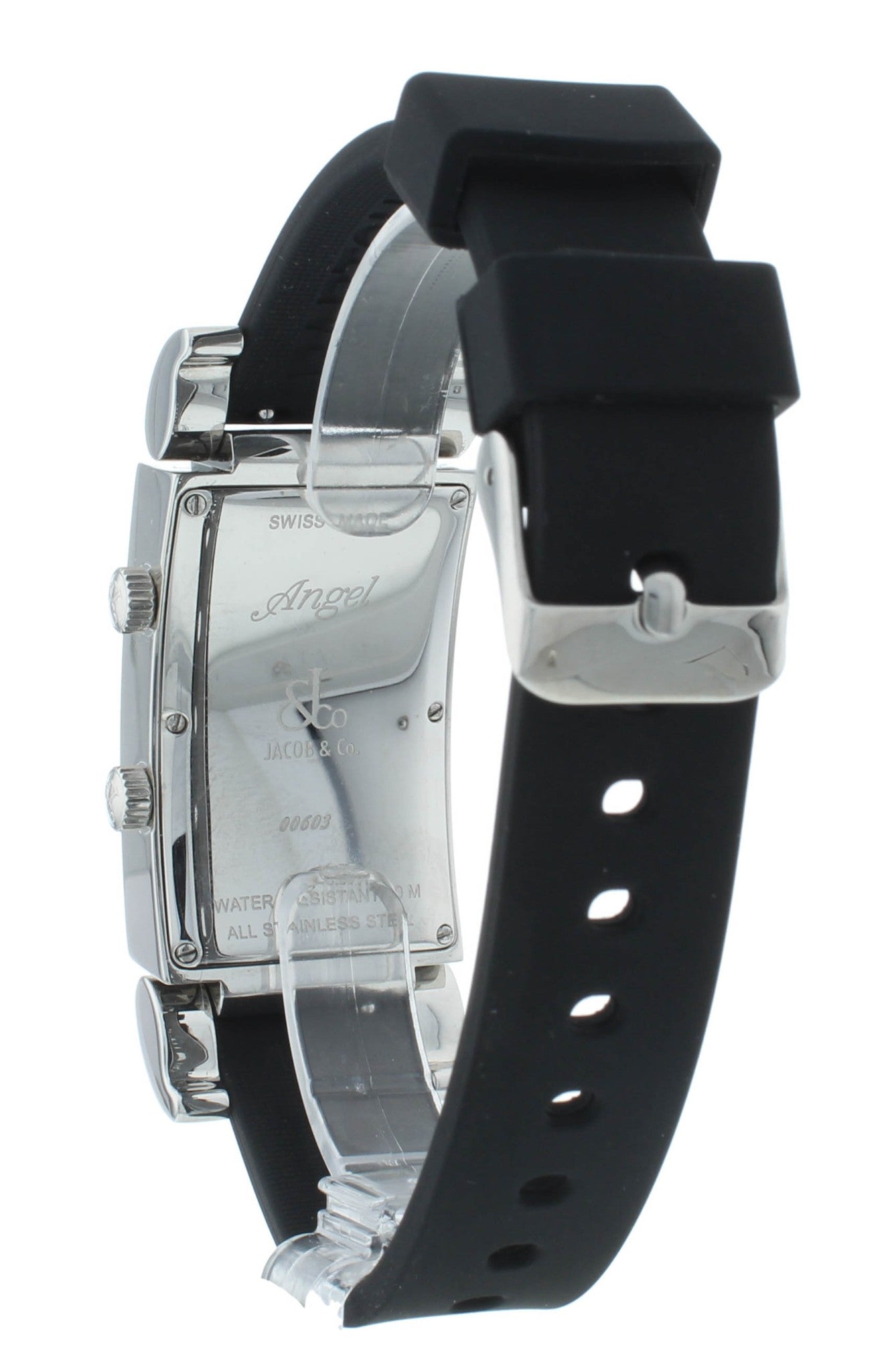 Jacob & Co. Angel Two-Time Zone Red MOP Dial Stainless Steel Quartz Watch