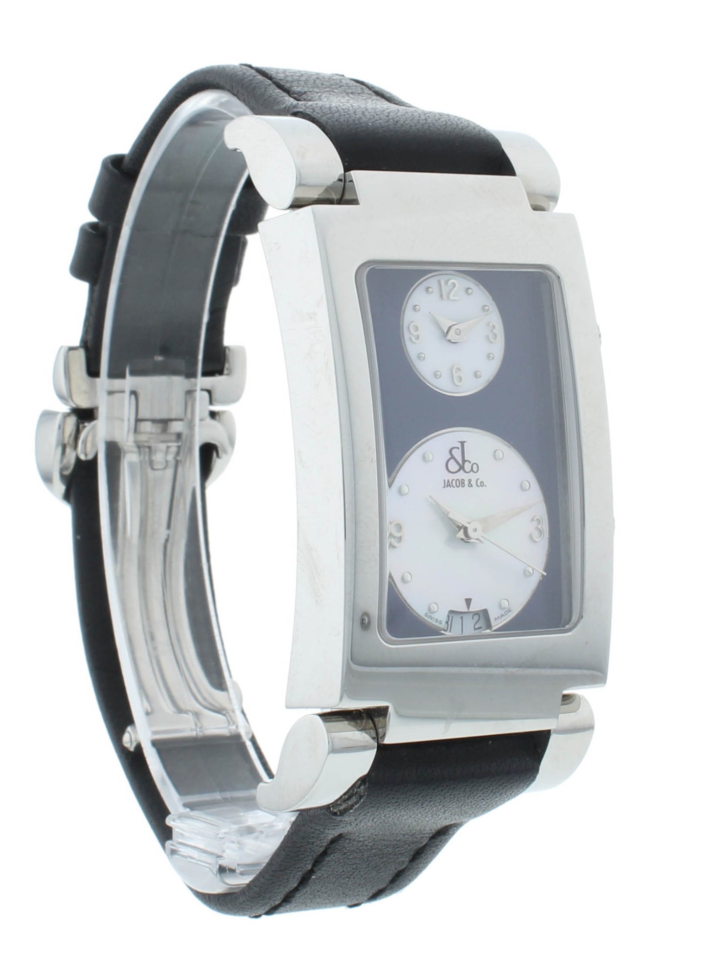 Jacob & Co. Angel Two-Time Zone Blue Dial Stainless Steel Quartz Watch