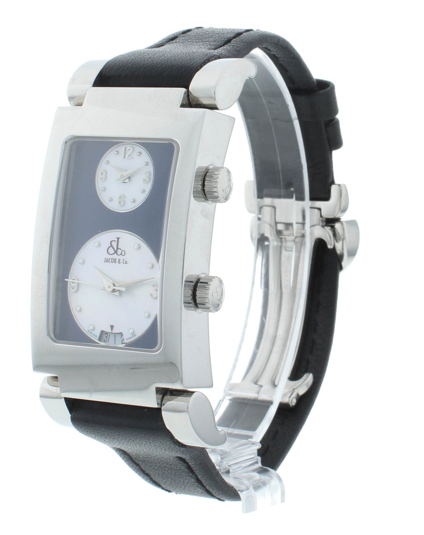 Jacob & Co. Angel Two-Time Zone Blue Dial Stainless Steel Quartz Watch
