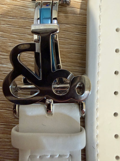 Unworn Original Jacob & Co. Polyurethane 20mm White Strap With Steel Buckle