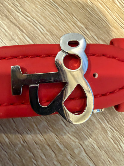 Unworn Original Jacob & Co. Polyurethane 20mm Red Strap With Steel Buckle