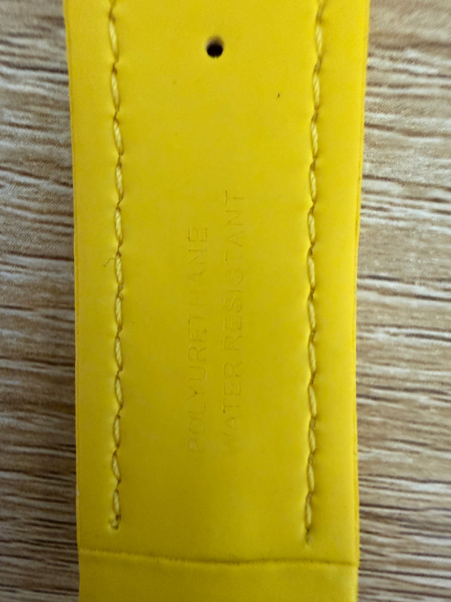 Unworn Original Jacob & Co. Polyurethane 22mm Yellow Strap With Steel Buckle