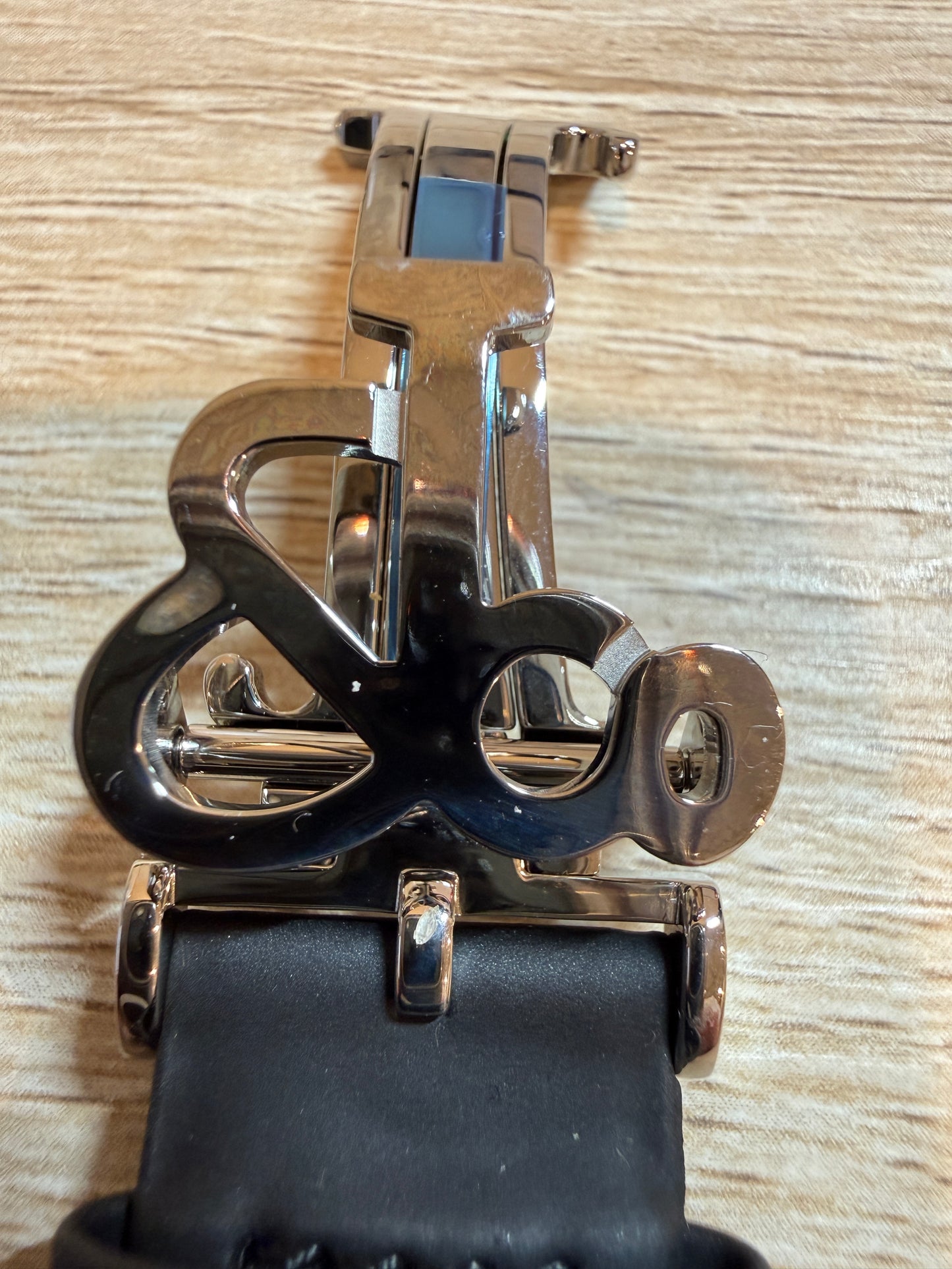 Unworn Original Jacob & Co. Polyurethane 20mm Black Strap With Steel Buckle